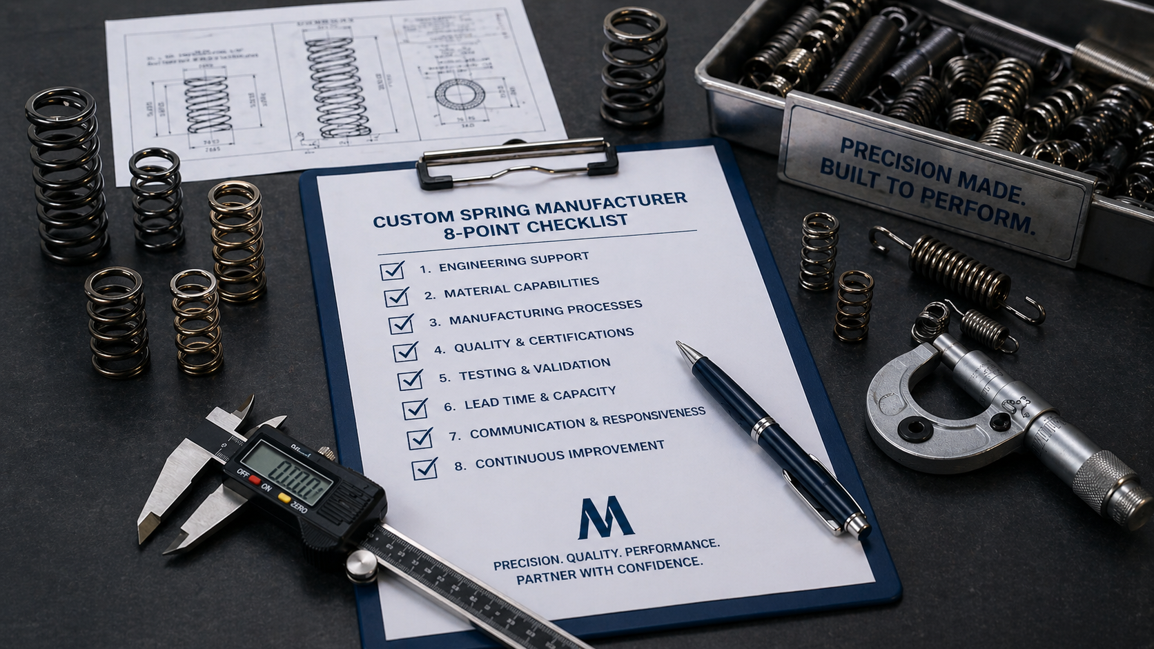 8-point checklist for choosing a custom spring manufacturer with springs and precision tools